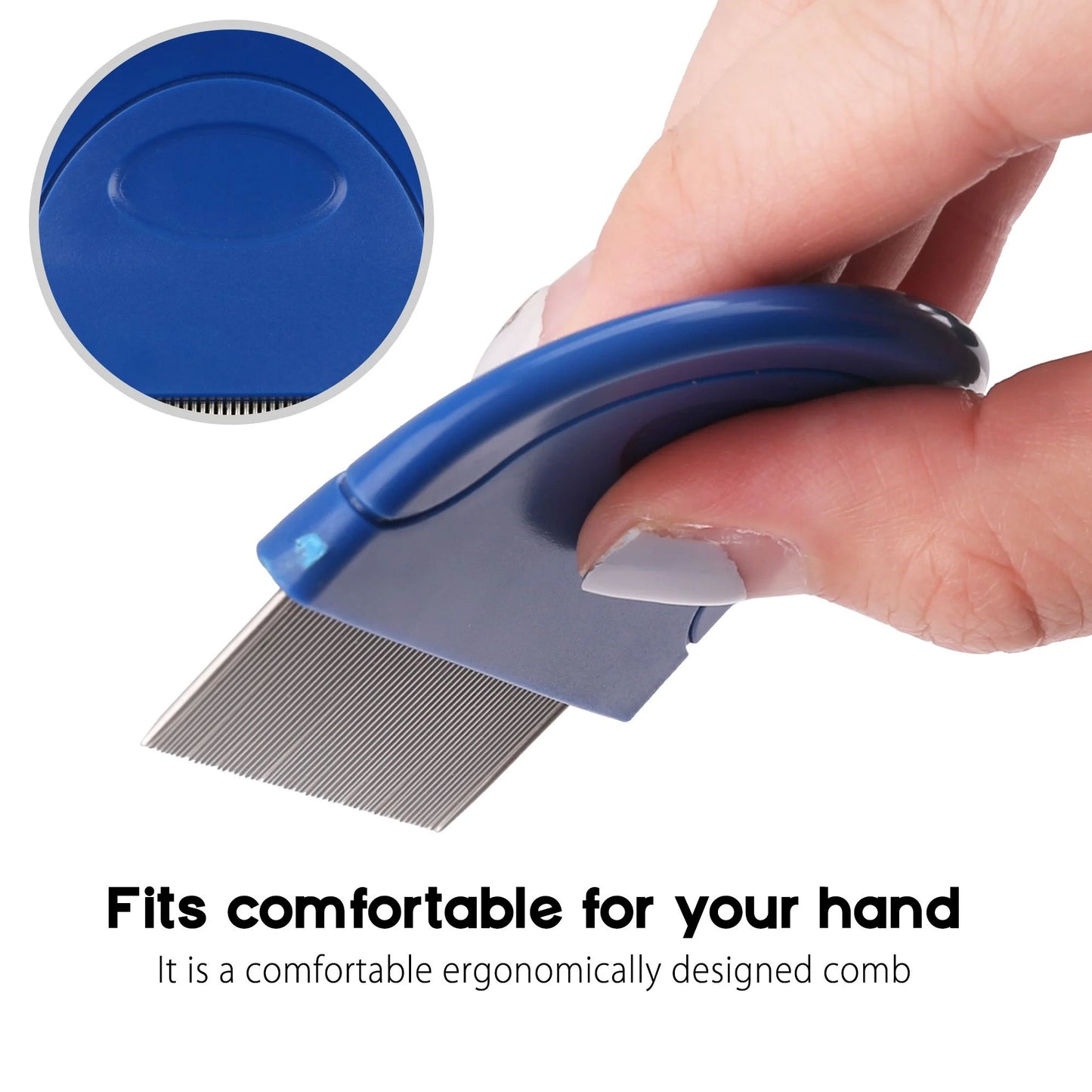 Flea Comb for Cat Dog, Stainless Steel Pet Hair Removal Comb