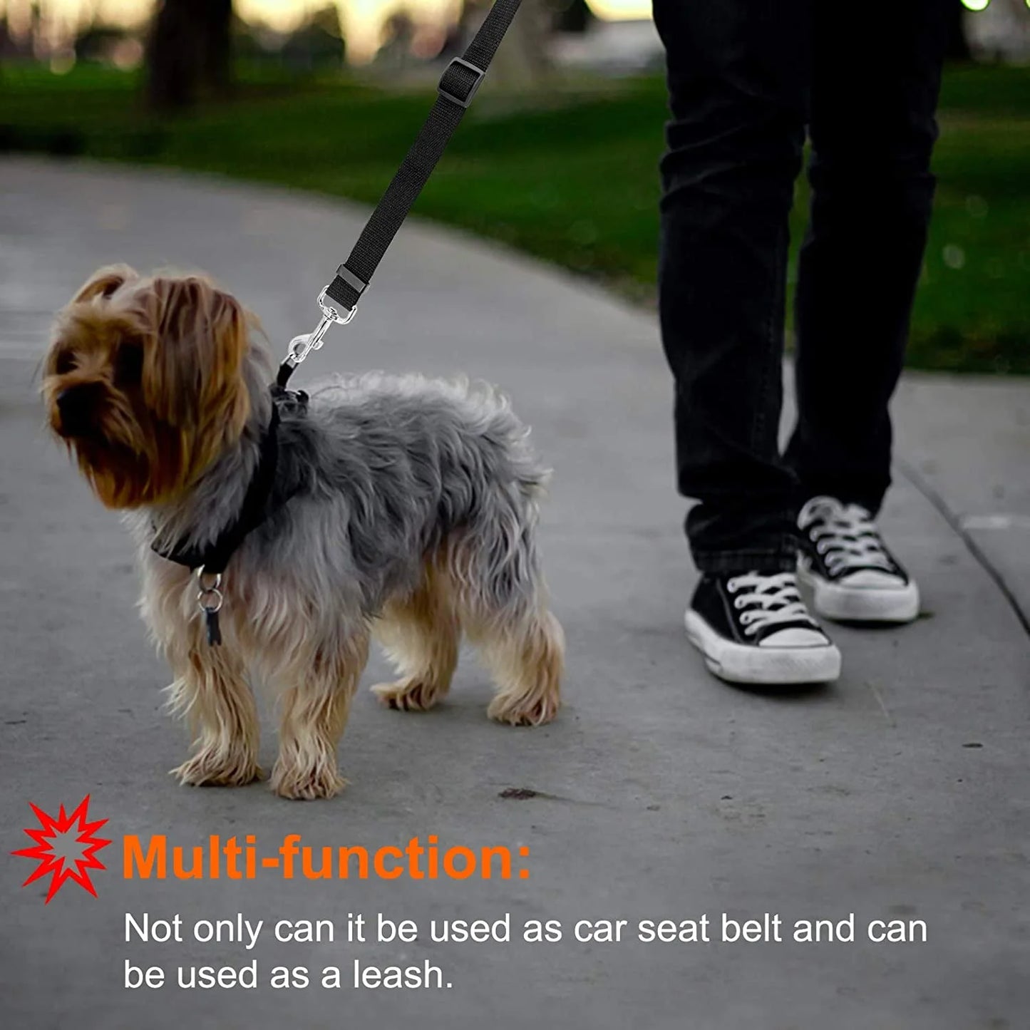 2 Packs Dog Cat Safety Seat Belt Strap Dog Car Harness Car Headrest Restraint Adjustable Nylon Fabric Dog Restraints Vehicle Seatbelts Harness